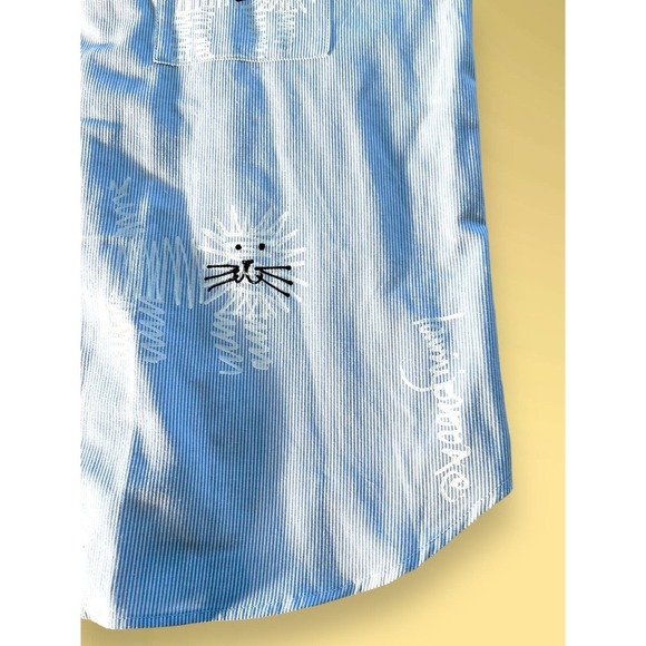 VTG Lauriejo Designs Sailor Strips Hand Painted Lions Novelty Blouse Women's XL - Picture 5 of 12